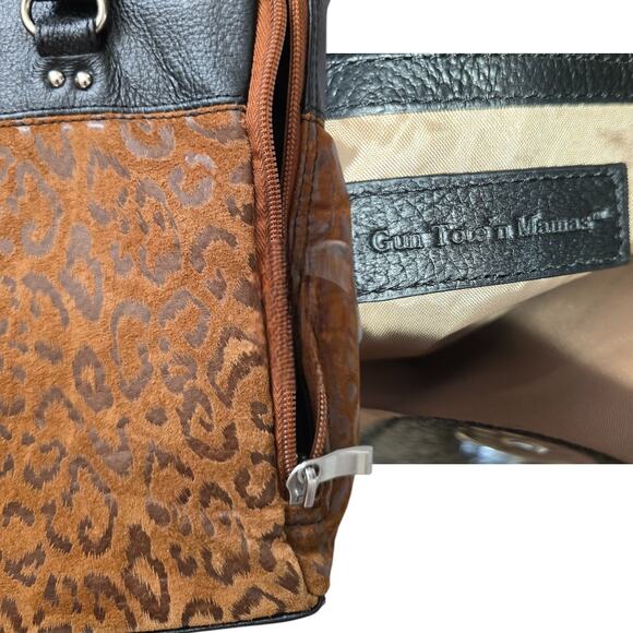 GTM-63 Traditional Open Top Tote Debossed Suede Leather Gun Tote'n Mamas - Picture 5 of 8